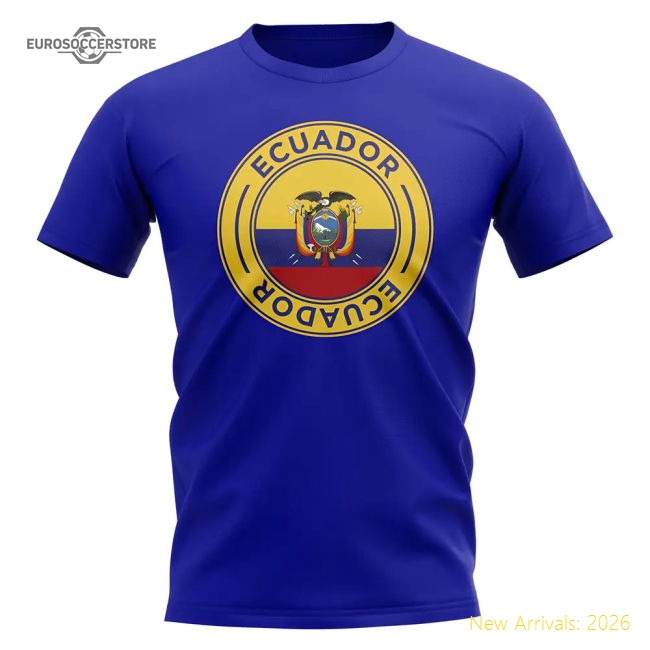 S,Ecuador Tournament Ecuador Football Badge T-Shirt (Royal)-World Cup Jersey Hub - 2026 National Football Kits Store
