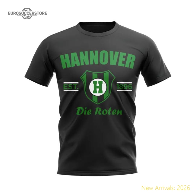 Hannover 96 Hannover Established Football T-Shirt (Black)-World Cup Jersey Hub - 2026 National Football Kits Store