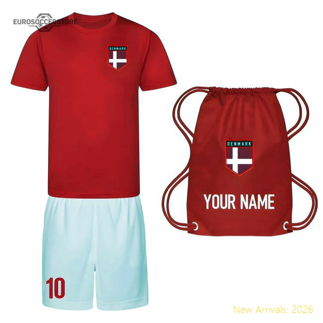 Denmark Personalised Denmark Training Match Kit Package-World Cup Jersey Hub - 2026 National Football Kits Store