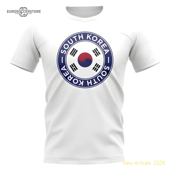 South Korea South Korea Football Badge Fan Fan Tee White-Soccer Shirts Store: 2026 World Cup Kits