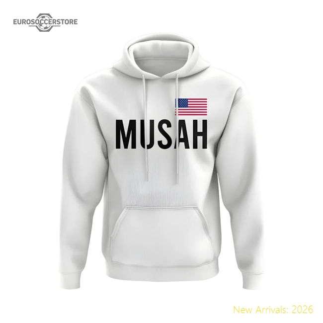 S,Usa Match Day Yunus Musah Usa Name Hoody (White) Perfect For Cheering-World Cup Jersey Hub - 2026 National Football Kits Store
