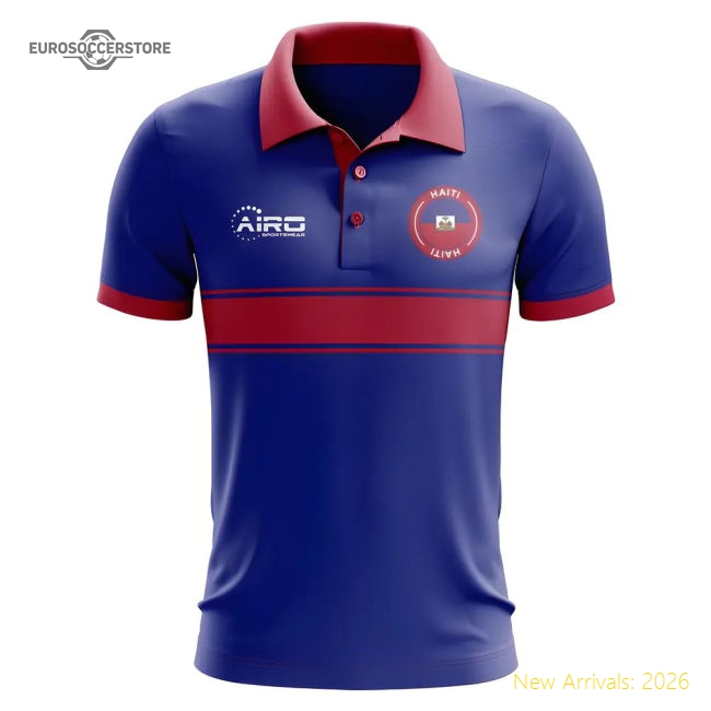 S,Haiti Competition Ready Haiti Concept Stripe Polo Shirt (Blue)-World Cup Jersey Hub - 2026 National Football Kits Store