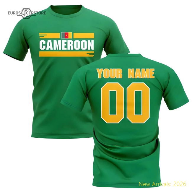 S,Cameroon Personalised Cameroon Fan Football T-Shirt (Green)-World Cup Jersey Hub - 2026 National Football Kits Store
