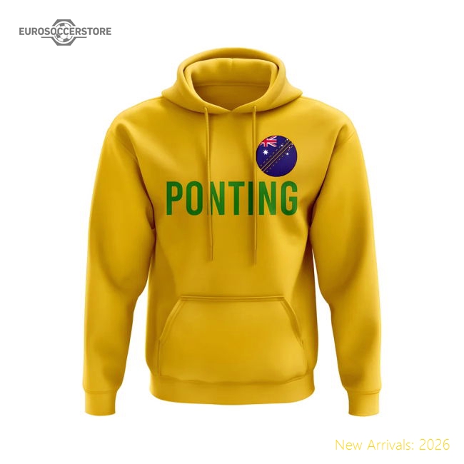 S,Australia Tournament Ricky Ponting Australia Name Hoody (Yellow)-World Cup Jersey Hub - 2026 National Football Kits Store