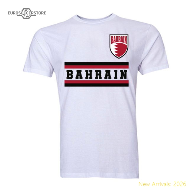 Bahrain Bahrain Core Football Country Graphic Tee White-World Cup Jersey Hub - 2026 National Football Kits Store