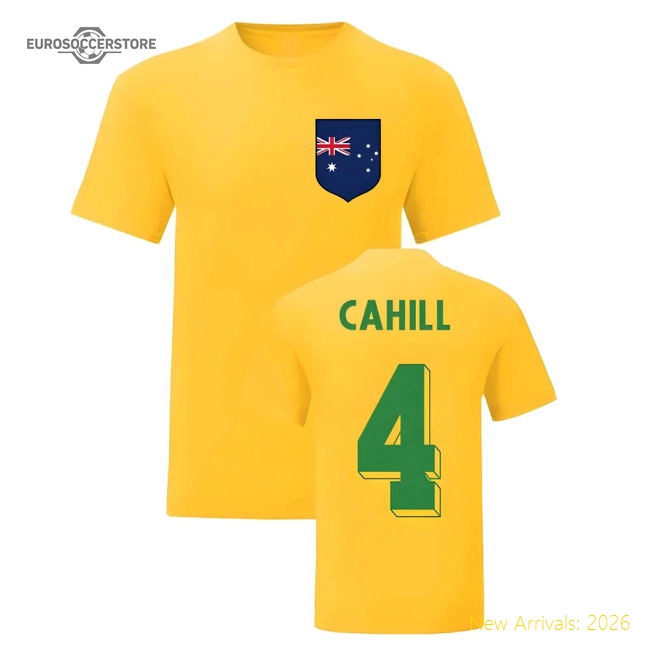 S,Australia Tim Cahill Australia National Hero Tee (Yellow)-World Cup Jersey Hub - 2026 National Football Kits Store
