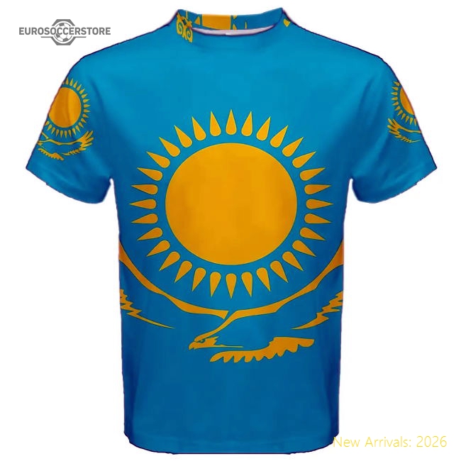 Kazakhstan Kazakhstan Flag Sublimated Sports Football Jersey-Soccer Shirts Store: 2026 World Cup Kits