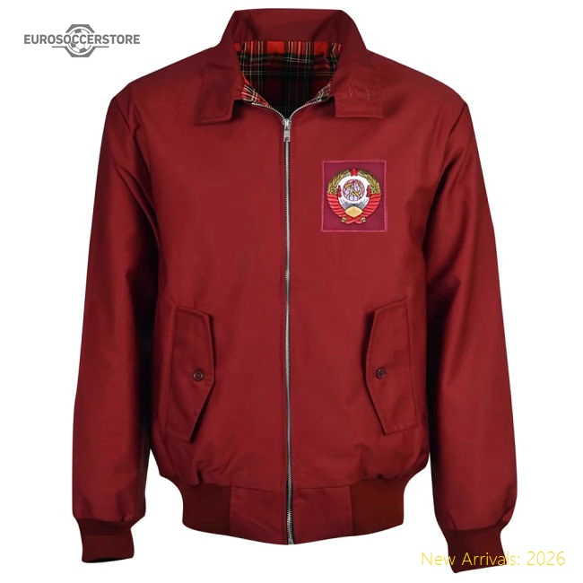 Russia Soviet Union Maroon Harrington Jacket-Soccer Shirts Store: 2026 World Cup Kits