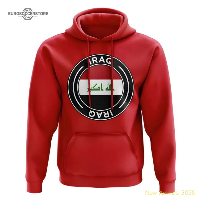 Iraq Iraq Football Badge Hoodie Red-World Cup Jersey Hub - 2026 National Football Kits Store
