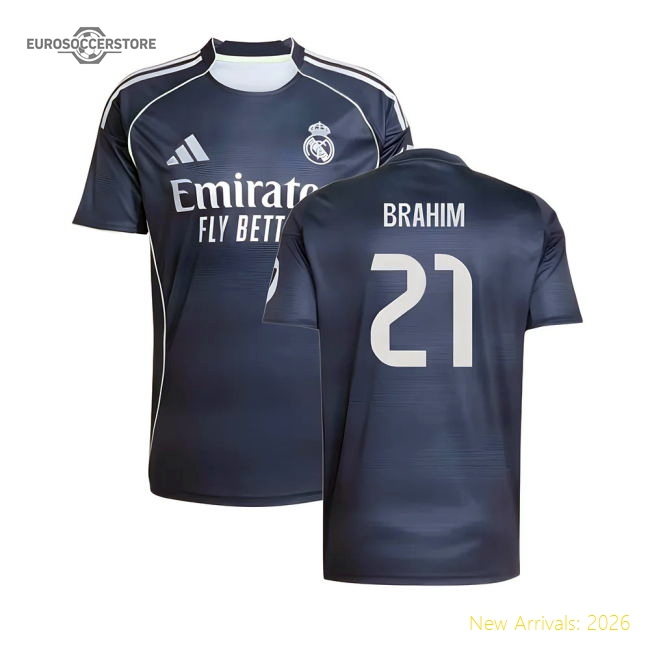 2025-2026 Real Madrid Away Shirt (Brahim 21)-The Soccer Shirt Hub