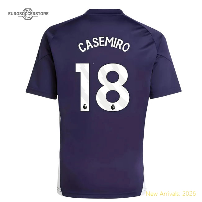 2025-2026 Man Utd Training Jersey (Aurora Plum) - Kids (Casemiro 18)-The Soccer Shirt Hub