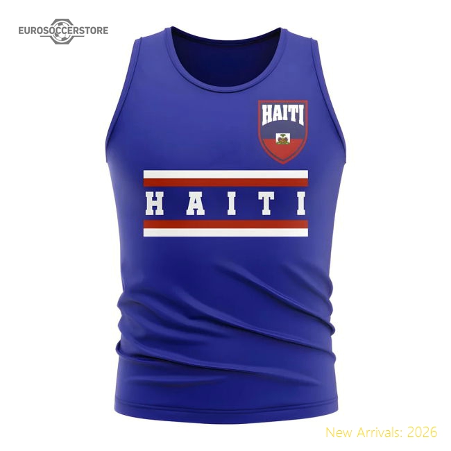 Haiti Core Football Country Sleeveless Tee (Royal)-The Soccer Shirt Hub