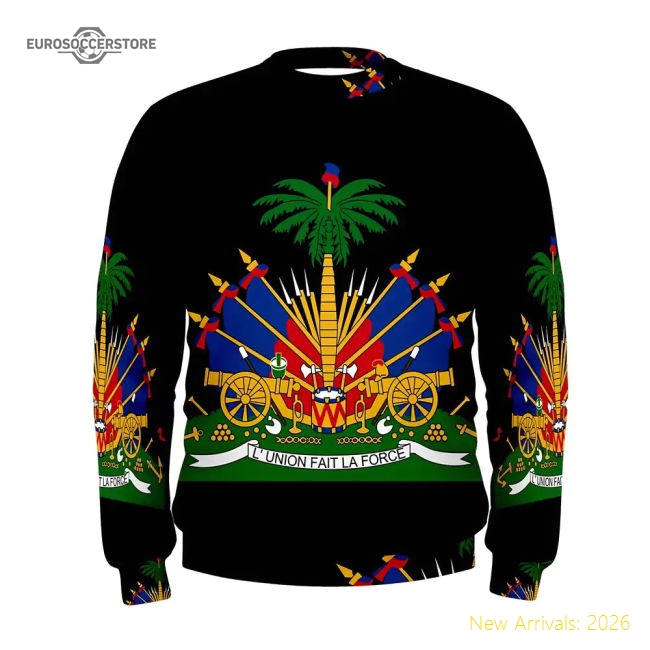 Haiti Coat Of Arms Sublimated Sweatshirt-The Soccer Shirt Hub