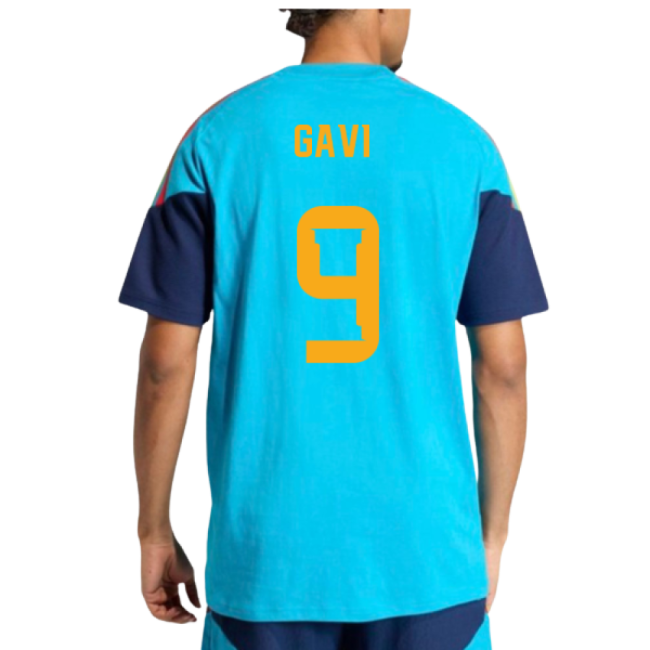 2026-2027 Spain Training Tee (Bold Aqua) (Gavi 9)-The Soccer Shirt Hub