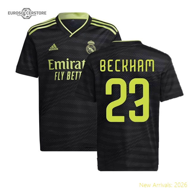 2022-2023 Real Madrid Third Shirt (Kids) (BECKHAM 23)-The Soccer Shirt Hub