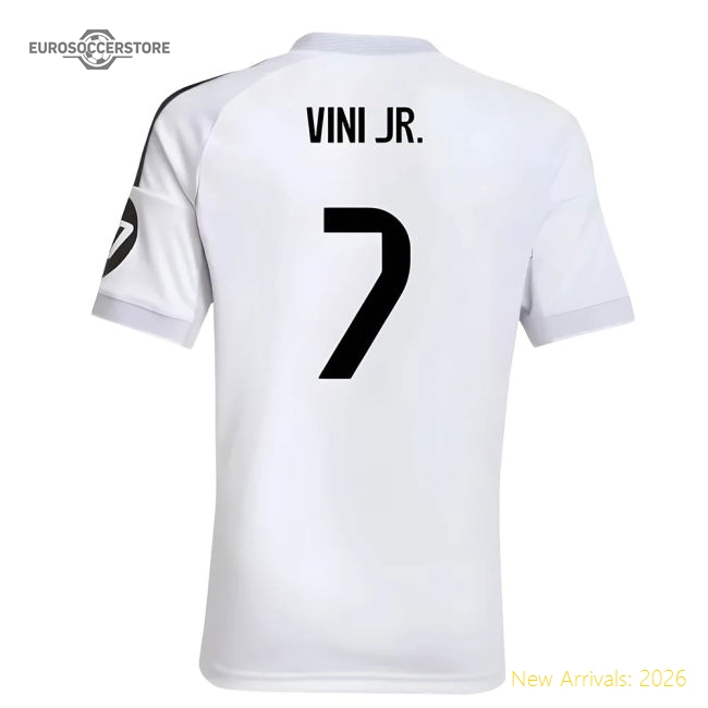 2025-2026 Real Madrid Home Shirt (Kids) (Vini Jr. 7)-The Soccer Shirt Hub