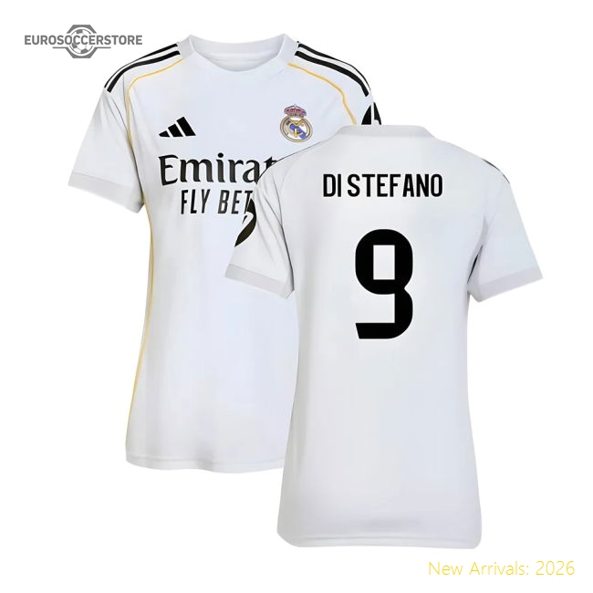 2025-2026 Real Madrid Home Shirt (Womens) (Di Stefano 9)-The Soccer Shirt Hub