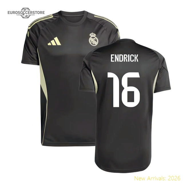 2025-2026 Real Madrid Training Jersey (Utility Grey) (Endrick 16)-The Soccer Shirt Hub