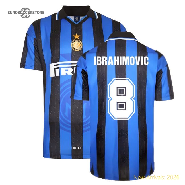 1998 Inter Milan Score Draw Home Shirt (IBRAHIMOVIC 8)-The Soccer Shirt Hub