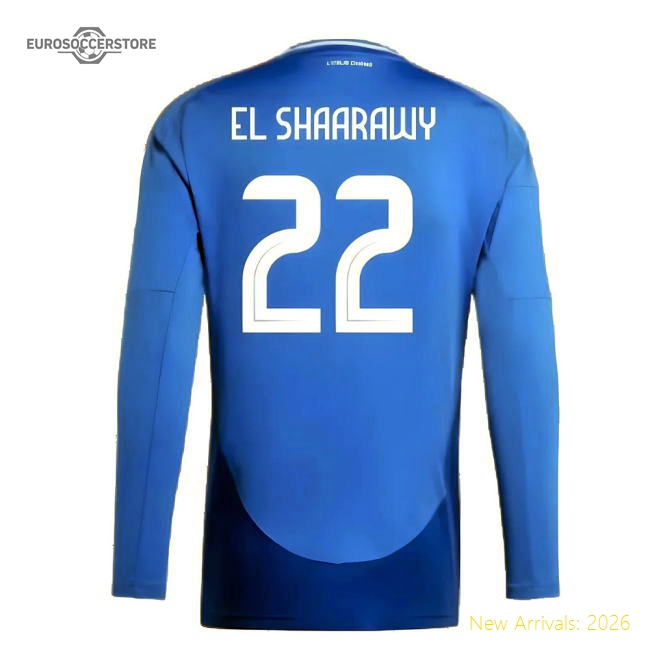 2024-2025 Italy Long Sleeve Home Shirt (EL SHAARAWY 22)-The Soccer Shirt Hub