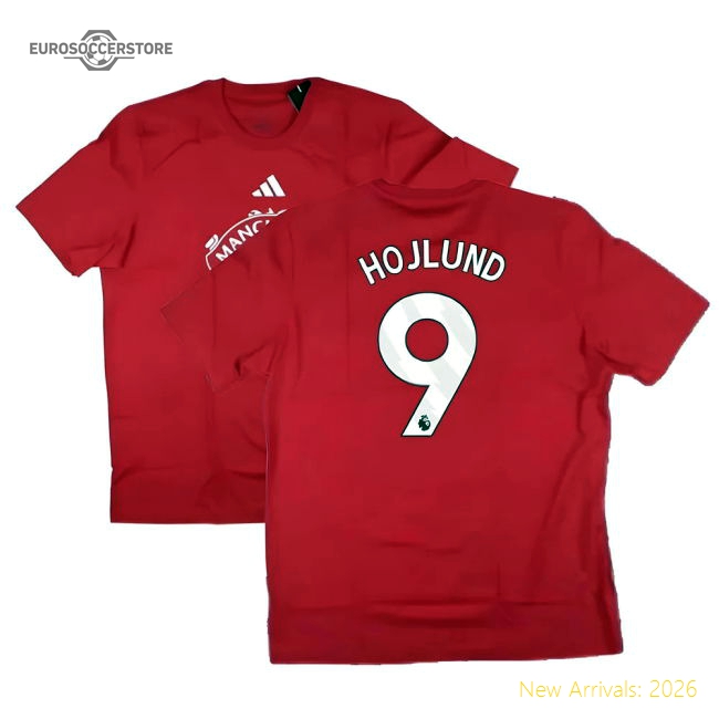 2024-2025 Man Utd DNA Graphic Tee (Red) (Hojlund 9)-The Soccer Shirt Hub