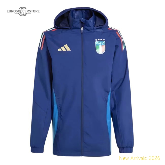 2024-2025 Italy Allweather Jacket (Navy)-The Soccer Shirt Hub