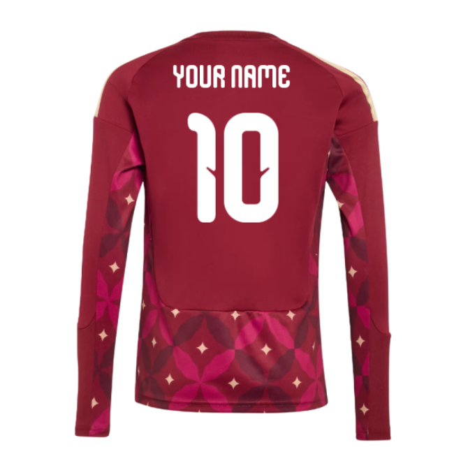 2026-2027 Italy Home Goalkeeper Shirt (Burgundy) - Kids (Your Name)-The Soccer Shirt Hub