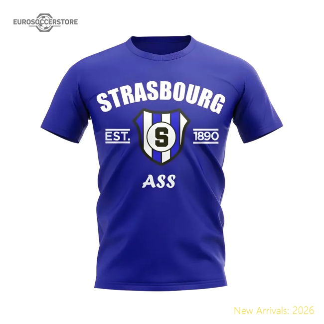 Strasbourg Established Football T-Shirt (Blue)-The Soccer Shirt Hub
