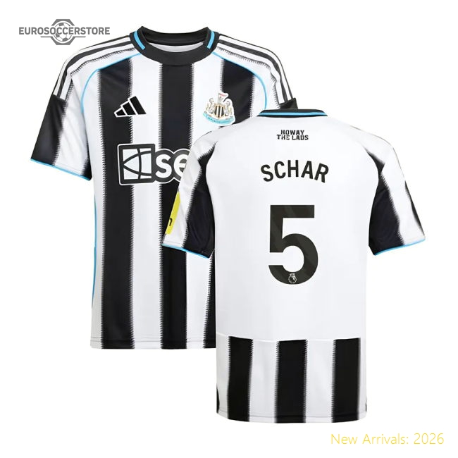2025-2026 Newcastle Home Shirt (Kids) (Schar 5)-The Soccer Shirt Hub