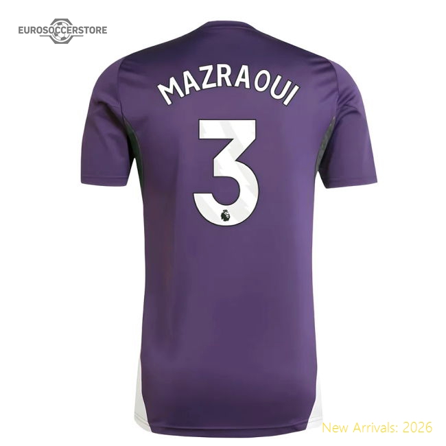 2025-2026 Man Utd Training Jersey (Aurora Plum) (Mazraoui 3)-The Soccer Shirt Hub