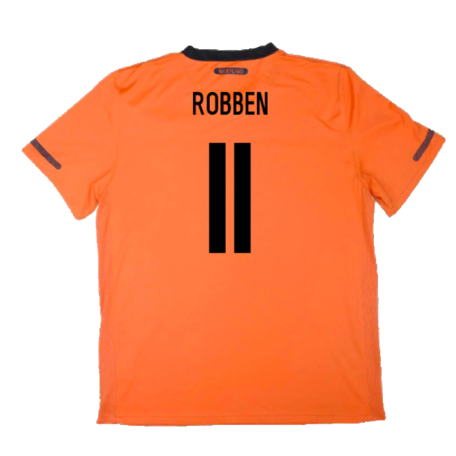 Holland 2010-11 Home Shirt ((Excellent) S) (Robben 11)-The Soccer Shirt Hub