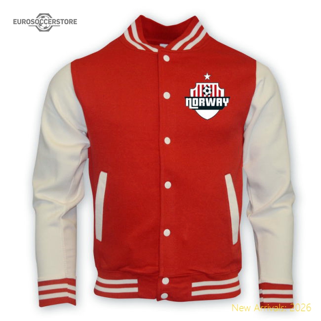 Norway College Baseball Jacket (red) - Kids-The Soccer Shirt Hub