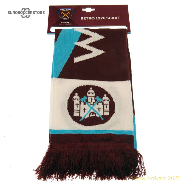 West Ham United FC Retro 1976 Scarf-The Soccer Shirt Hub