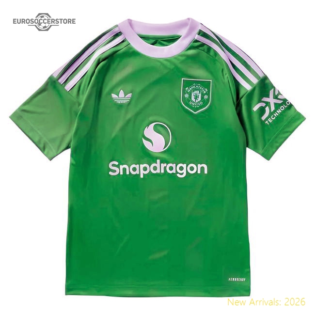 2025-2026 Man Utd Third Goalkeeper Shirt (Green) - Kids (Your Name)-The Soccer Shirt Hub