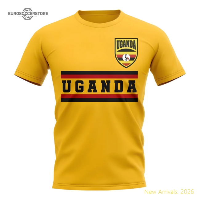 Uganda Core Football Country T-Shirt (Yellow)-The Soccer Shirt Hub