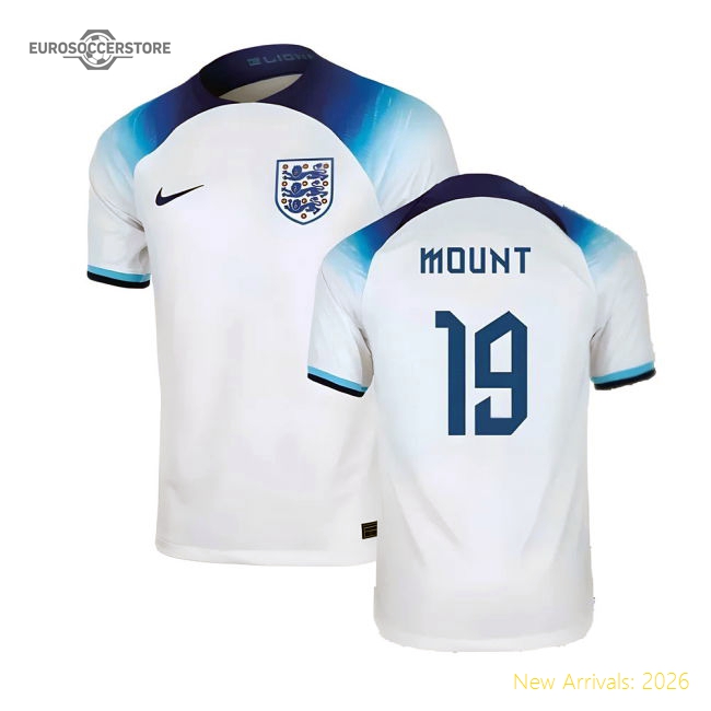 2022-2023 England Home Shirt (Mount 19)-The Soccer Shirt Hub