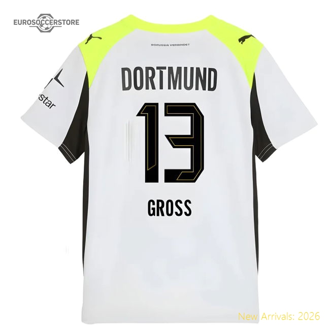 2025-2026 Borussia Dortmund Away Shirt (Kids) (Gross 13)-The Soccer Shirt Hub