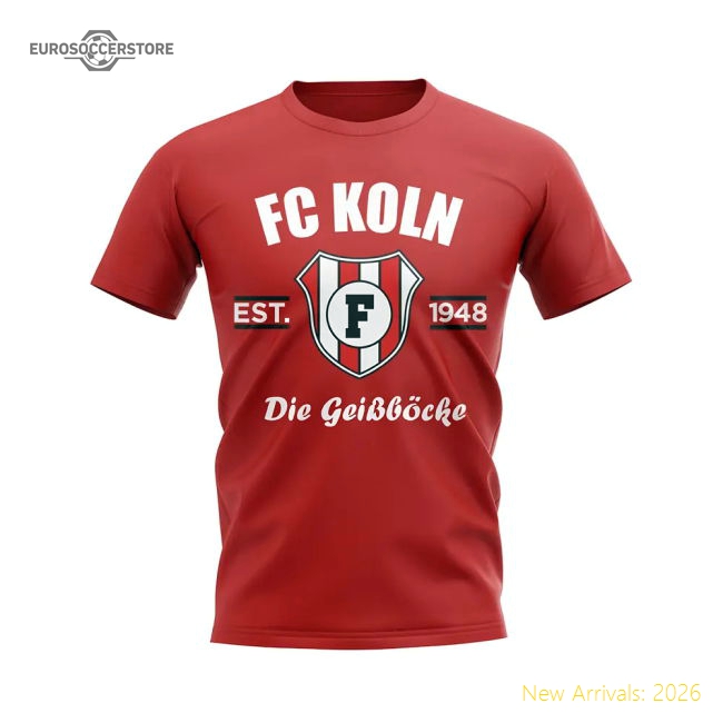 FC Koln Established Football T-Shirt (Red)-The Soccer Shirt Hub