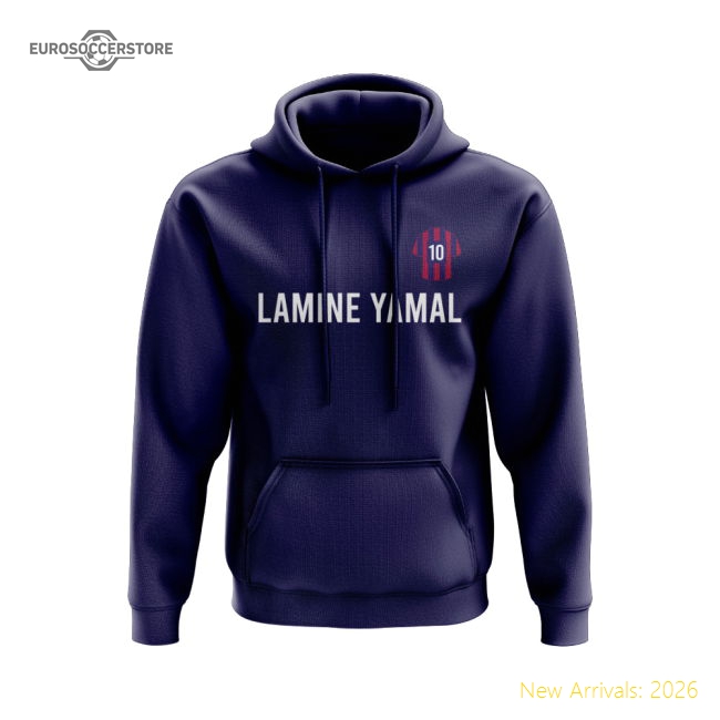 Lamine Yamal Barcelona Number Hoody (Navy)-The Soccer Shirt Hub