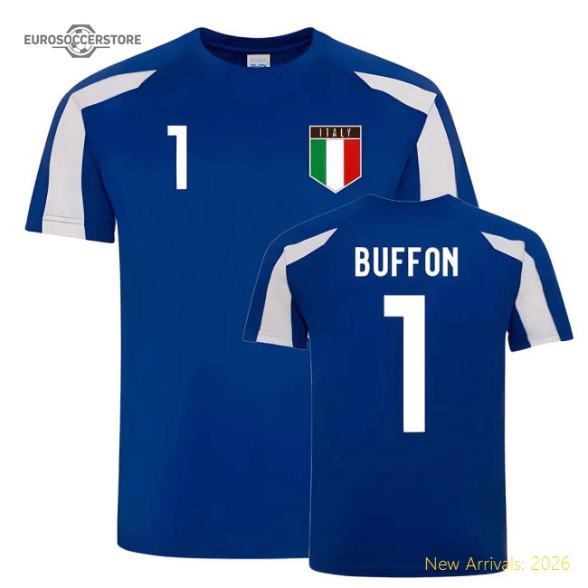 Gianluigi Buffon Italy Sports Training Jersey (Blue-White)-The Soccer Shirt Hub