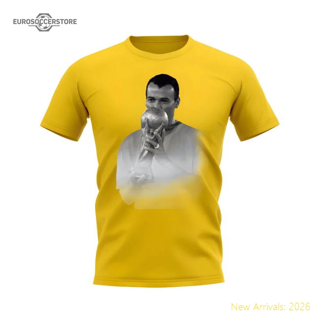 Cafu Brazil Legend T-Shirt (Yellow)-The Soccer Shirt Hub