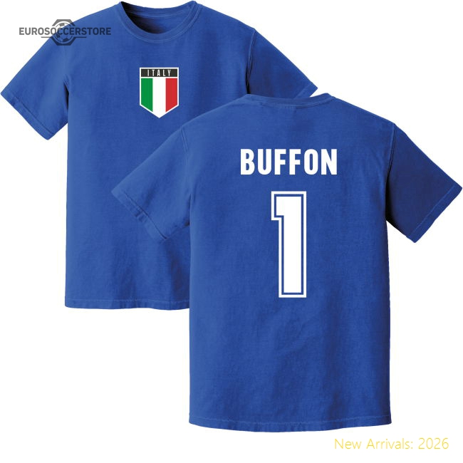 Buffon Italy Training Jersey (Blue)-The Soccer Shirt Hub