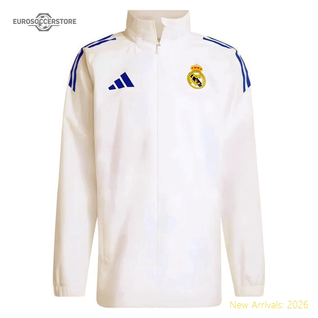 2025-2026 Real Madrid EU Allweather Jacket (White)-The Soccer Shirt Hub