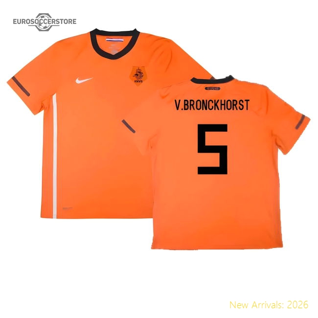 Holland 2010-11 Home Shirt (3xl) ((Very Good) 3XL) (V.Bronckhorst 5)-The Soccer Shirt Hub
