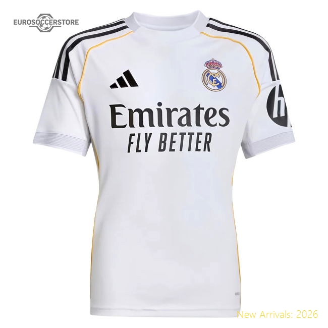 2025-2026 Real Madrid Home Shirt (Kids) (Mbappe 10)-The Soccer Shirt Hub