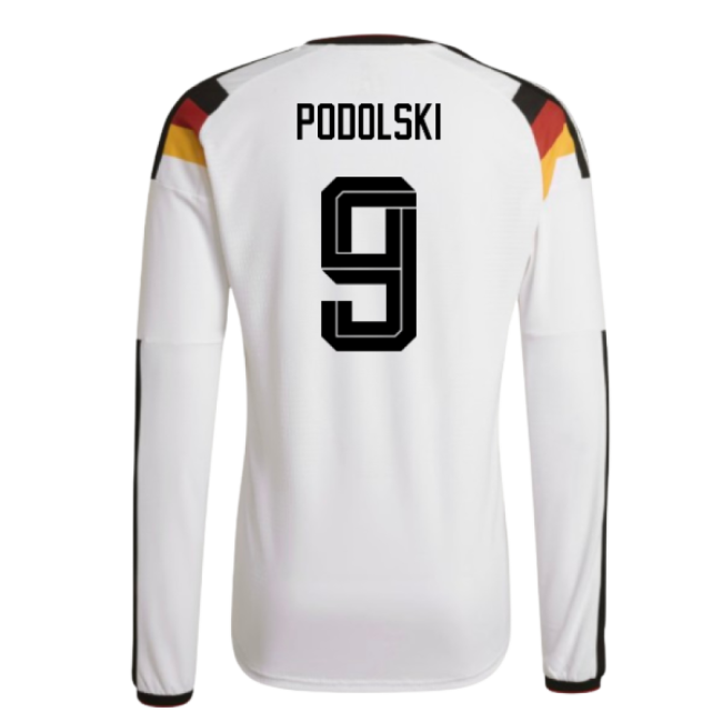 2026-2027 Germany Authentic Long Sleeve Home Shirt (Podolski 9)-The Soccer Shirt Hub