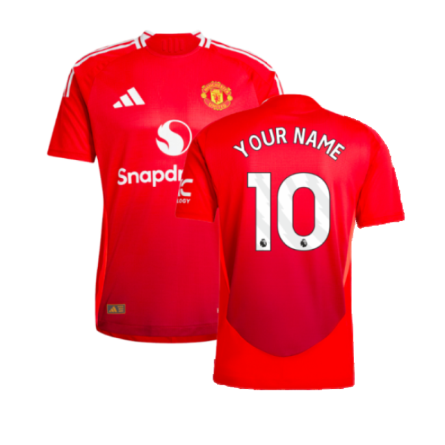 2024-2025 Man Utd Authentic Home Shirt (Your Name)-The Soccer Shirt Hub