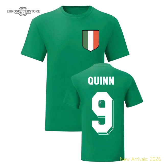 Niall Quinn Ireland National Hero Tee (Green)-The Soccer Shirt Hub