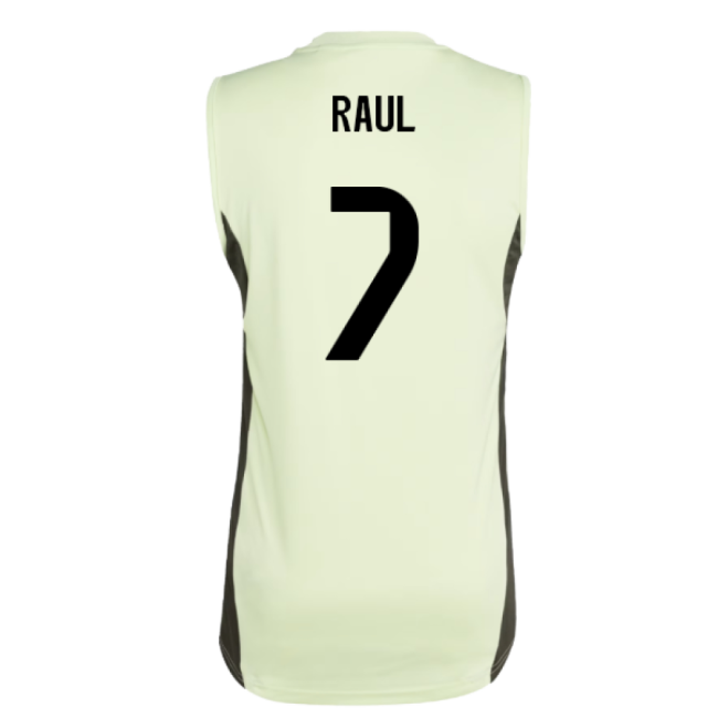 2025-2026 Real Madrid Sleeveless Training Jersey (Almost Lime) (Raul 7)-The Soccer Shirt Hub