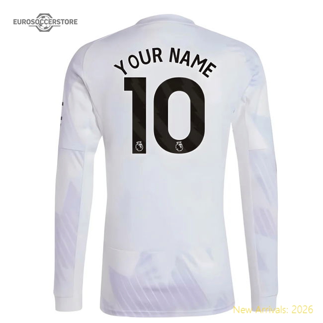 2025-2026 Man Utd Long Sleeve Away Shirt (Your Name)-The Soccer Shirt Hub